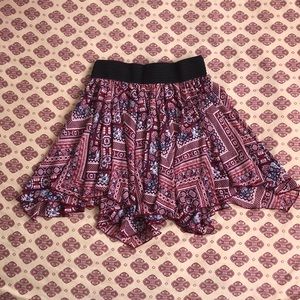 Red & Blue Love Blossom Skirt